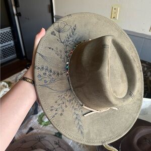 Elegant Olive Floral Hat